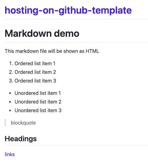 Default HTML rendering of a markdown file on GitHub Pages